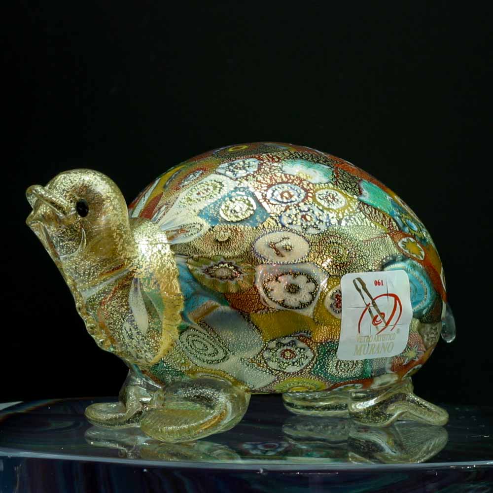 Murrina and gold blown turtle - Glass Ark