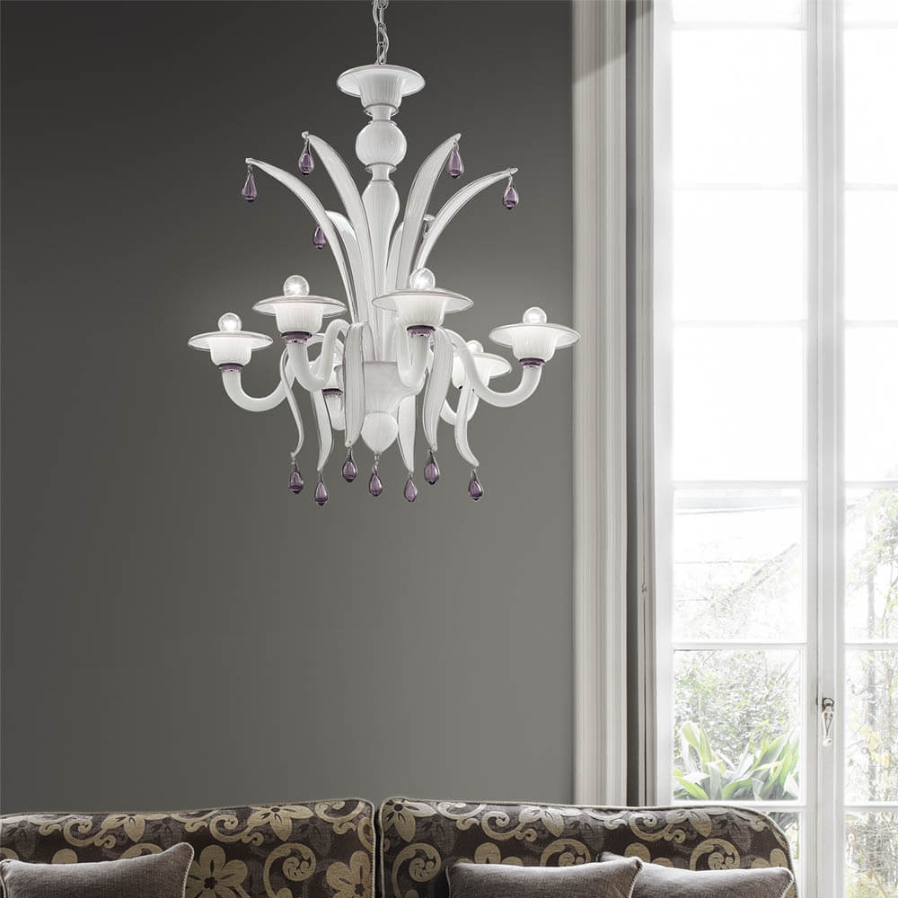 Iris 8 lights chandelier- Murano Glass Lighting