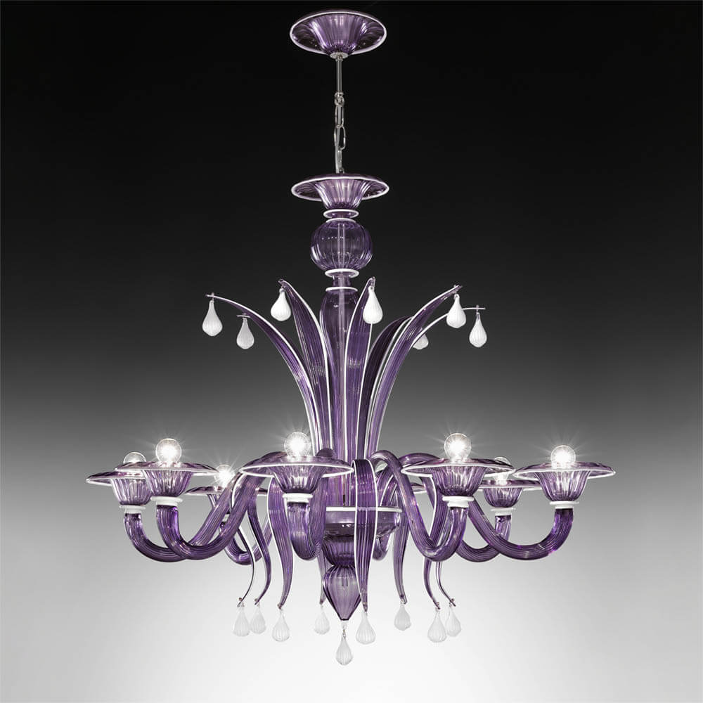 Iris 12 lights chandelier- Murano Glass Lighting