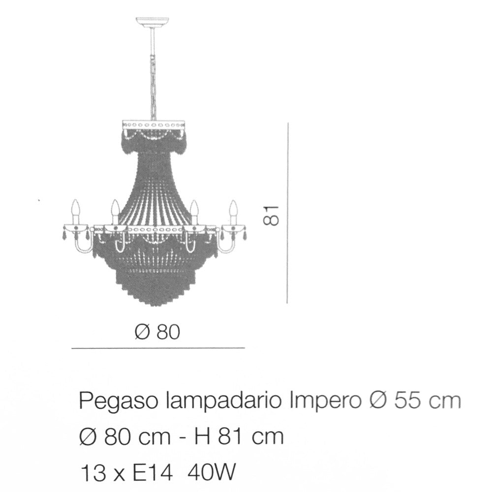 Pegaso Impero 13 Lights Chandelier- Murano Glass Lighting